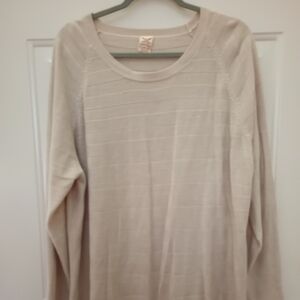 Ivory (Cream) Colored Long Sleeve Sweater Plus Size Size 3X (22W-24W)